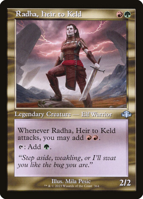 Radha, Heir to Keld (Retro Frame)\nDominaria Remastered - Retro Frame\nSingle\nMagic The Gathering