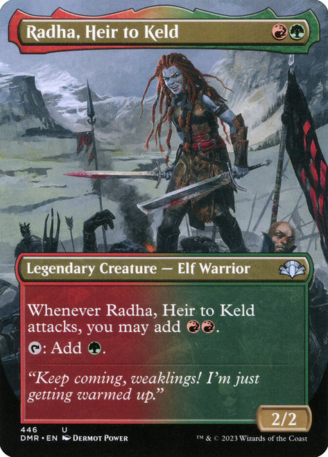 Radha, Heir to Keld (Borderless)\nDominaria Remastered - Borderless\nSingle\nMagic The Gathering