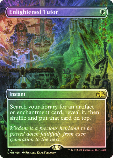Enlightened Tutor (Borderless)\nDominaria Remastered - Borderless\nSingle\nMagic The Gathering
