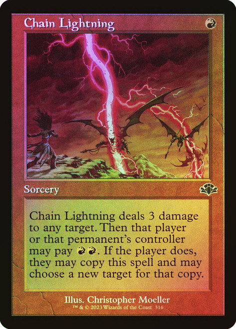 Chain Lightning (Retro Frame)\nDominaria Remastered - Retro Frame\nSingle\nMagic The Gathering