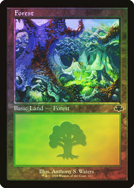 Forest (#411) (Retro Frame) | Dominaria Remastered - Retro Frame