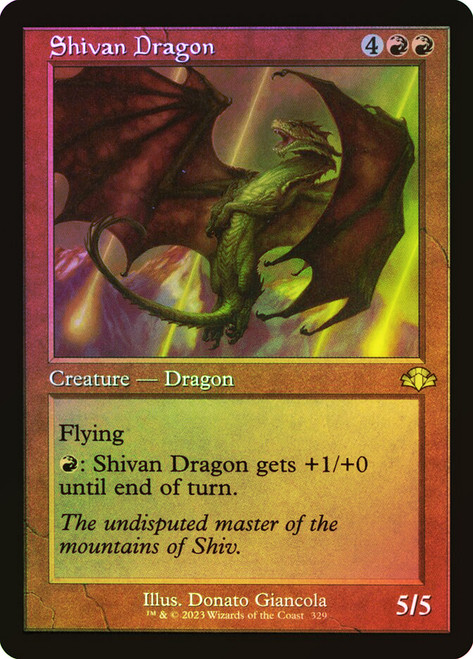 Shivan Dragon (Retro Frame)\nDominaria Remastered - Retro Frame\nSingle\nMagic The Gathering