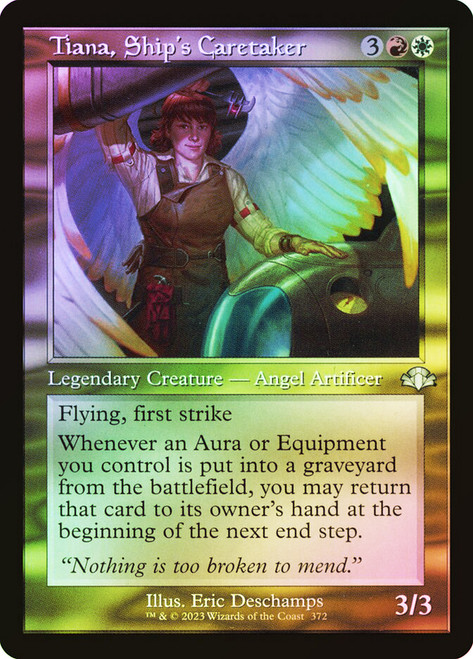 Tiana, Ship's Caretaker (Retro Frame)\nDominaria Remastered - Retro Frame\nSingle\nMagic The Gathering