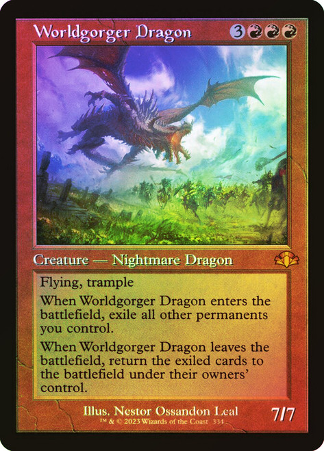 Worldgorger Dragon (Retro Frame)\nDominaria Remastered - Retro Frame\nSingle\nMagic The Gathering