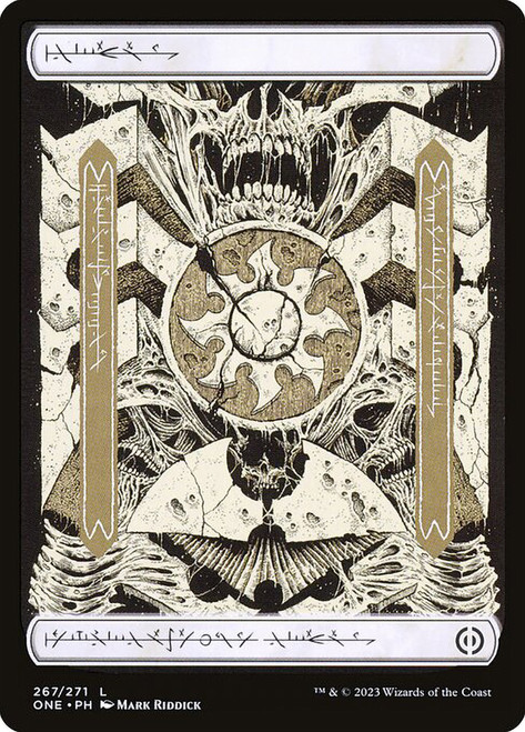 Plains (#267) (Full Art) (Phyrexian)\nPhyrexia: All Will Be One\nSingle\nMagic The Gathering