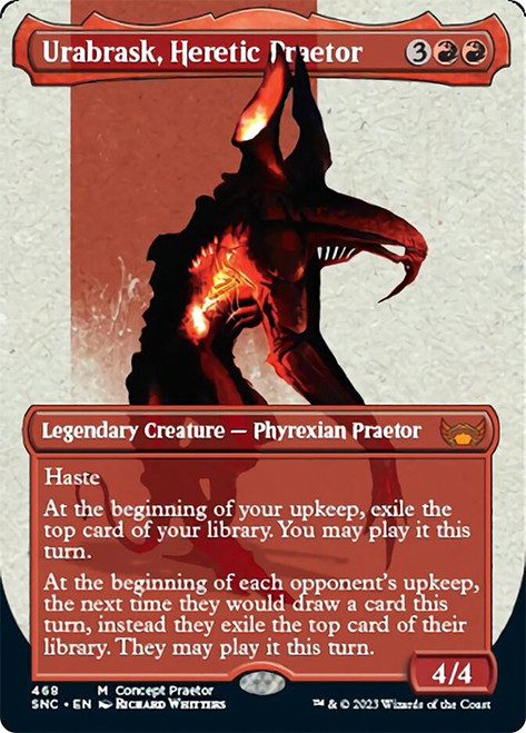 Urabrask, Heretic Praetor (#468) (Borderless)\nStreets of New Capenna - Variants\nSingle\nMagic The Gathering