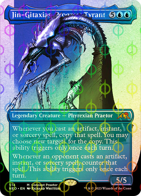 Jin-Gitaxias, Progress Tyrant (Borderless) (Compleat Foil)\nKamigawa: Neon Dynasty - Foil Etched\nSingle\nMagic The Gathering