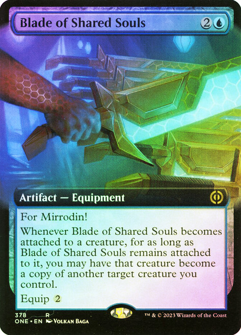 Blade of Shared Souls (Extended Art)\nPhyrexia: All Will Be One - Variants\nSingle\nMagic The Gathering
