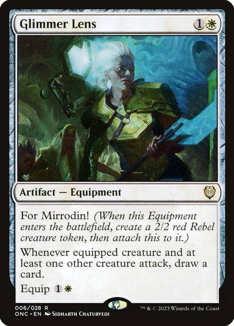 Glimmer Lens\nPhyrexia: All Will Be One Commander\nSingle\nMagic The Gathering