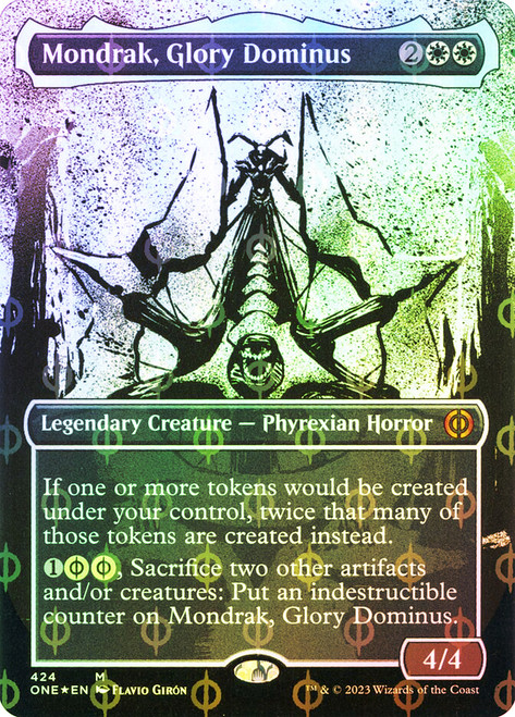 Mondrak, Glory Dominus (#346) (Borderless) (Oil Slick Foil