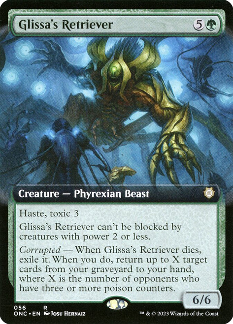 Glissa's Retriever (Extended Art)\nPhyrexia: All Will Be One Commander - Variants\nSingle\nMagic The Gathering