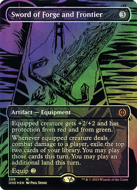 Sword of Forge and Frontier (#359) (Borderless) (Oil Slick Foil 