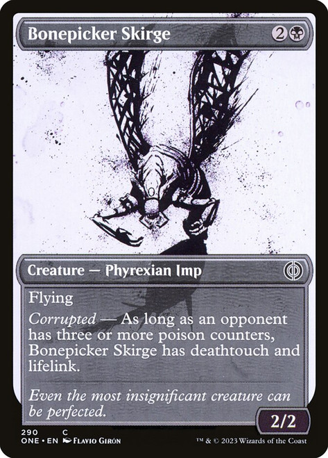 Bonepicker Skirge (Showcase)\nPhyrexia: All Will Be One - Variants\nSingle\nMagic The Gathering