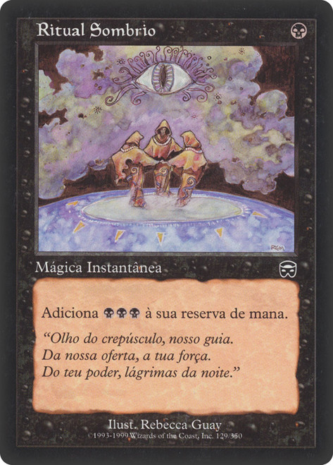 Dark Ritual\nMercadian Masques - Portuguese\nSingle\nMagic The Gathering