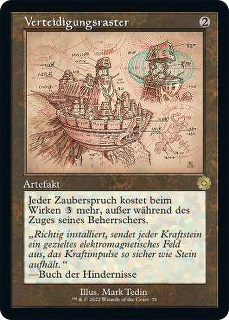 Defense Grid (#076) (Retro Frame)\nThe Brothers' War Retro Artifacts - Schematics - German\nSingle\nMagic The Gathering