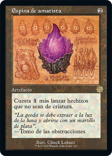 Thorn of Amethyst (#123) (Retro Frame)\nThe Brothers' War Retro Artifacts - Schematics - Spanish\nSingle\nMagic The Gathering