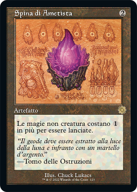 Thorn of Amethyst (#123) (Retro Frame)\nThe Brothers' War Retro Artifacts - Schematics - Italian\nSingle\nMagic The Gathering