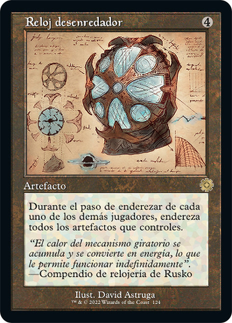 Unwinding Clock (#124) (Retro Frame)\nThe Brothers' War Retro Artifacts - Schematics - Spanish\nSingle\nMagic The Gathering