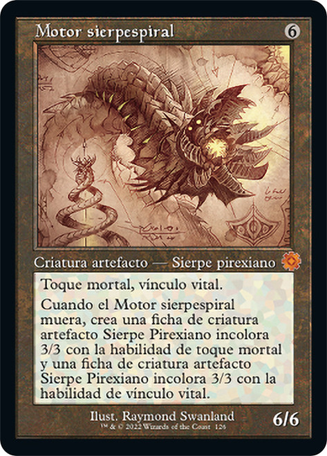 Wurmcoil Engine (#126) (Retro Frame)\nThe Brothers' War Retro Artifacts - Schematics - Spanish\nSingle\nMagic The Gathering