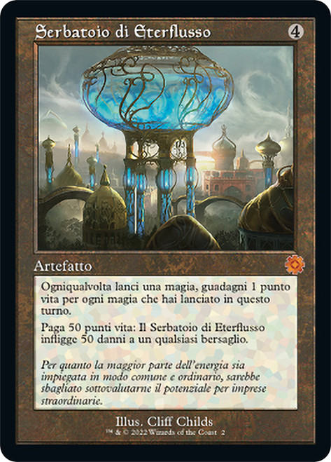 Aetherflux Reservoir (#002) (Retro Frame)\nThe Brothers' War Retro Artifacts - Italian\nSingle\nMagic The Gathering