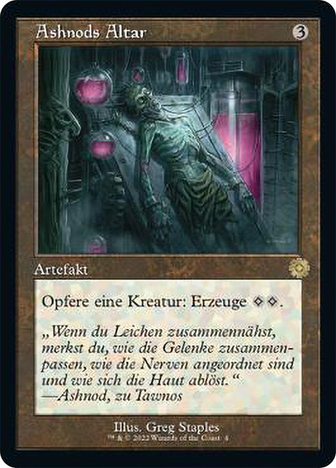 Ashnod's Altar (#004) (Retro Frame)\nThe Brothers' War Retro Artifacts - German\nSingle\nMagic The Gathering