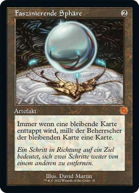 Mesmeric Orb (#031) (Retro Frame)\nThe Brothers' War Retro Artifacts - German\nSingle\nMagic The Gathering