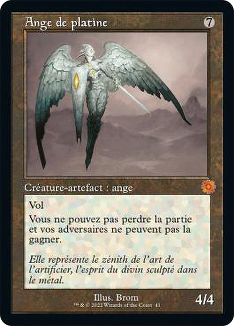 Platinum Angel (#041) (Retro Frame)\nThe Brothers' War Retro Artifacts - French\nSingle\nMagic The Gathering