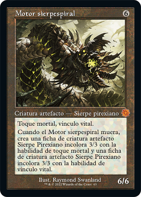 Wurmcoil Engine (#063) (Retro Frame)\nThe Brothers' War Retro Artifacts - Spanish\nSingle\nMagic The Gathering