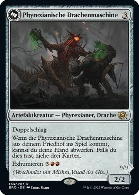 Phyrexian Dragon Engine // Mishra, Lost to Phyrexia (Bottom)\nThe Brothers' War - German\nSingle\nMagic The Gathering