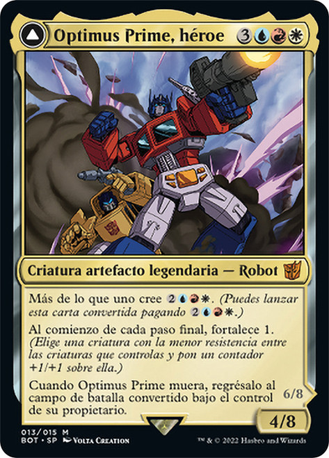 Optimus Prime, Hero // Optimus Prime, Autobot Leader\nTransformers - Spanish\nSingle\nMagic The Gathering