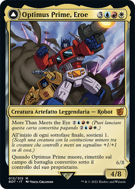 Optimus Prime, Hero // Optimus Prime, Autobot Leader\nTransformers - Italian\nSingle\nMagic The Gathering