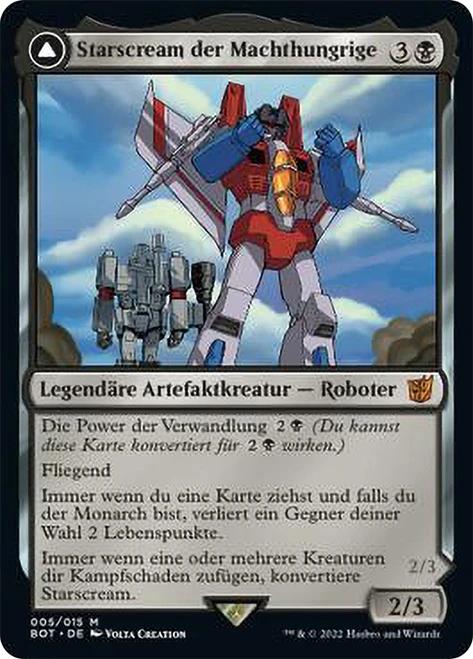 Starscream, Power Hungry // Starscream, Seeker Leader\nTransformers - German\nSingle\nMagic The Gathering