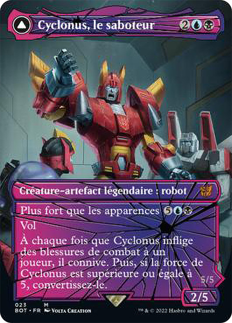 Cyclonus, the Saboteur // Cyclonus, Cybertronian Fighter (Borderless)\nTransformers - Variants - French\nSingle\nMagic The Gathering
