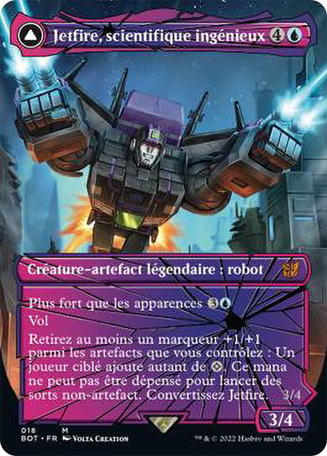 Jetfire, Ingenious Scientist // Jetfire, Air Guardian (Borderless)\nTransformers - Variants - French\nSingle\nMagic The Gathering
