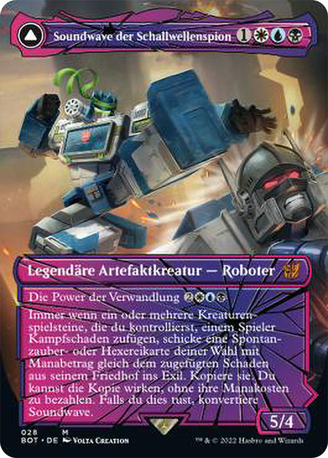Soundwave, Sonic Spy // Soundwave, Superior Captain (Borderless)\nTransformers - Variants - German\nSingle\nMagic The Gathering