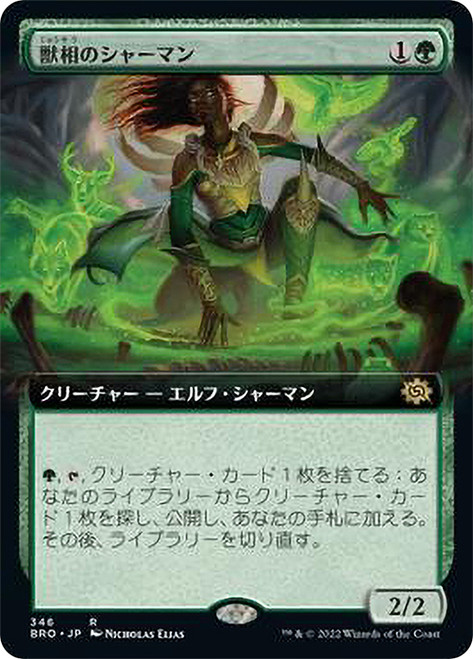 Fauna Shaman (Extended Art)\nThe Brothers' War - Variants - Japanese\nSingle\nMagic The Gathering