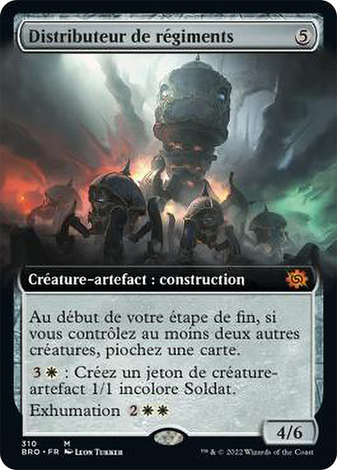 Platoon Dispenser (Extended Art)\nThe Brothers' War - Variants - French\nSingle\nMagic The Gathering