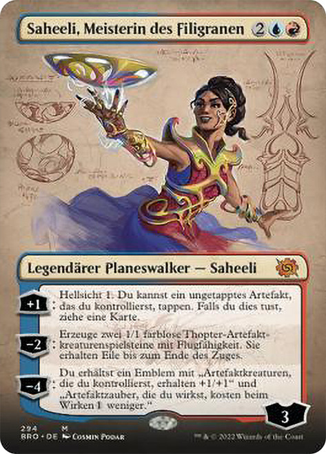 Saheeli, Filigree Master (Borderless)\nThe Brothers' War - Variants - German\nSingle\nMagic The Gathering