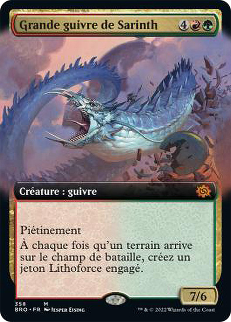 Sarinth Greatwurm (Extended Art)\nThe Brothers' War - Variants - French\nSingle\nMagic The Gathering