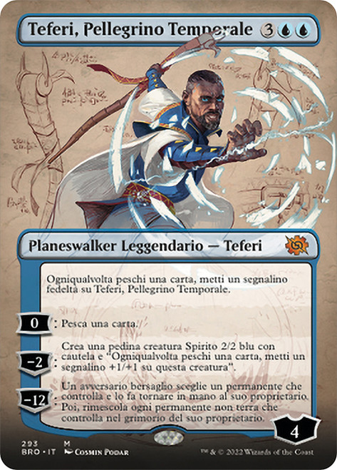 Teferi, Temporal Pilgrim (Borderless)\nThe Brothers' War - Variants - Italian\nSingle\nMagic The Gathering