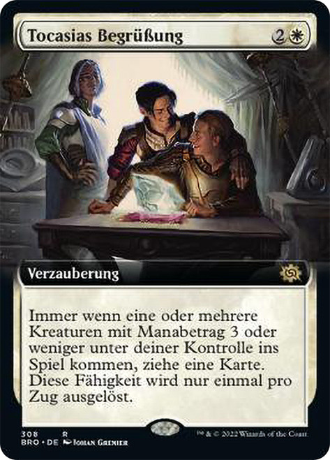 Tocasia's Welcome (Extended Art)\nThe Brothers' War - Variants - German\nSingle\nMagic The Gathering