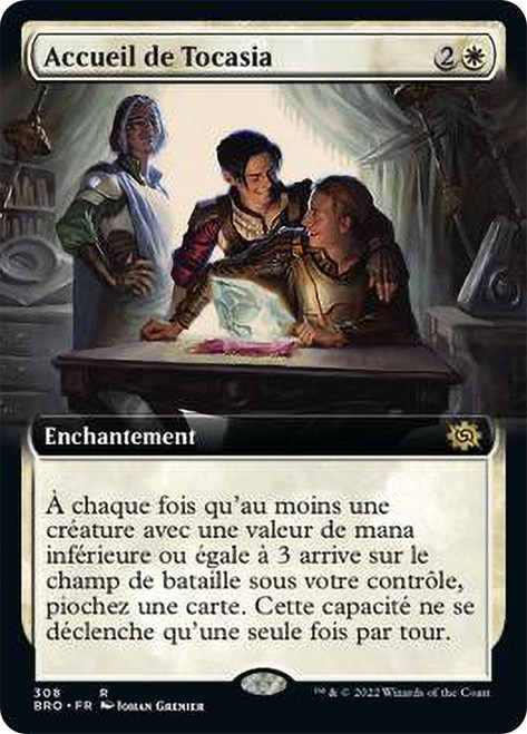 Tocasia's Welcome (Extended Art)\nThe Brothers' War - Variants - French\nSingle\nMagic The Gathering