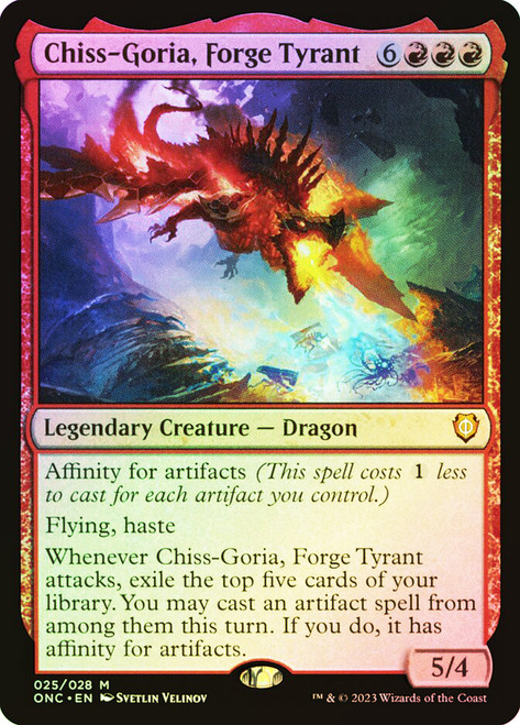 Chiss-Goria, Forge Tyrant\nPhyrexia: All Will Be One Commander\nSingle\nMagic The Gathering