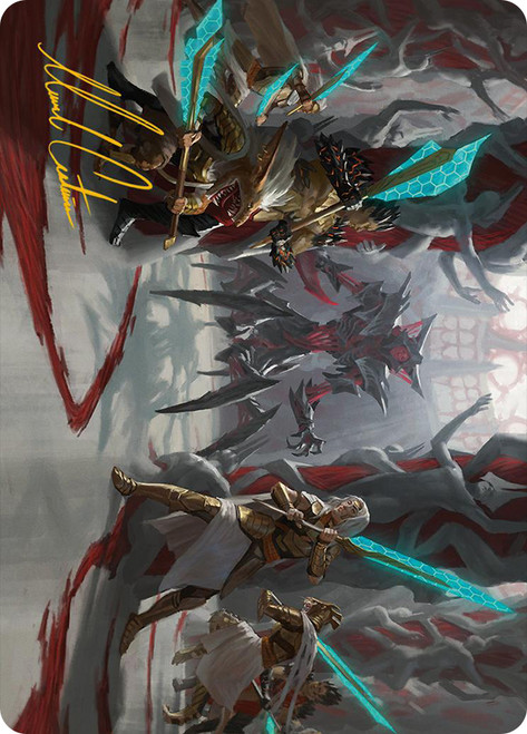 {Goldwardens' Gambit Art Card} (Signed)\nArt Series: Phyrexia: All Will Be One - Variants\nSingle\nMagic The Gathering