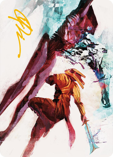 {Hexgold Slash Art Card} (Signed)\nArt Series: Phyrexia: All Will Be One - Variants\nSingle\nMagic The Gathering