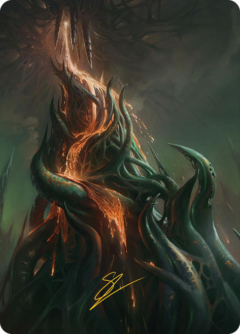 {Copperline Gorge Art Card} (Signed)\nArt Series: Phyrexia: All Will Be One - Variants\nSingle\nMagic The Gathering