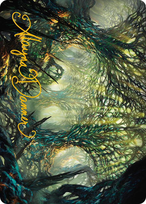 {The Hunter Maze Art Card} (Signed)\nArt Series: Phyrexia: All Will Be One - Variants\nSingle\nMagic The Gathering