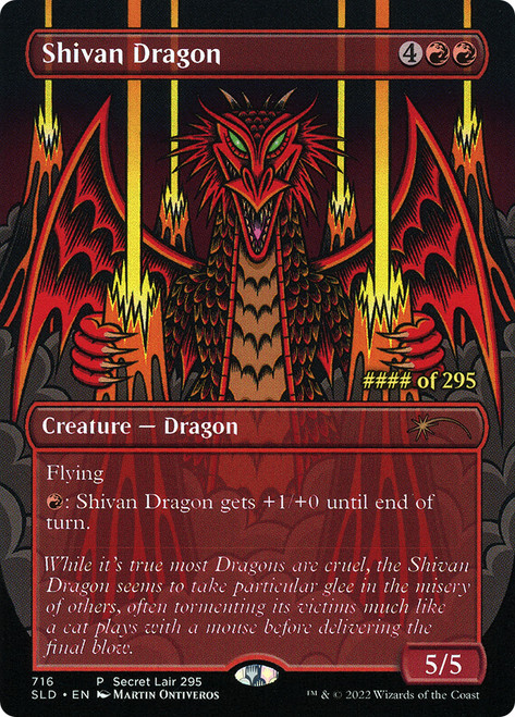 Shivan Dragon (Secret Lair) (Borderless) (Serial #002) (10 Graded 