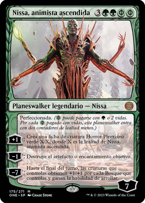 Nissa, Ascended Animist\nPhyrexia: All Will Be One - Spanish\nSingle\nMagic The Gathering