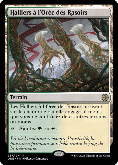 Razorverge Thicket\nPhyrexia: All Will Be One - French\nSingle\nMagic The Gathering